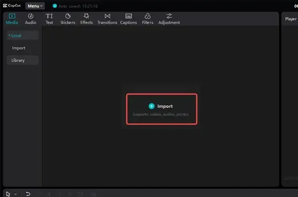 Open CapCut & Start New Project